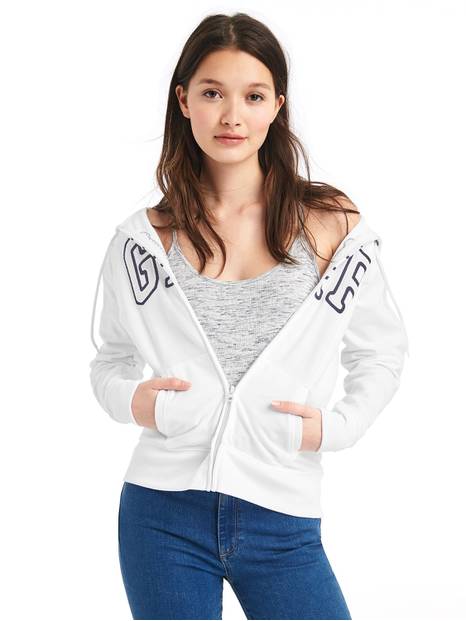 French fleece logo zip hoodie