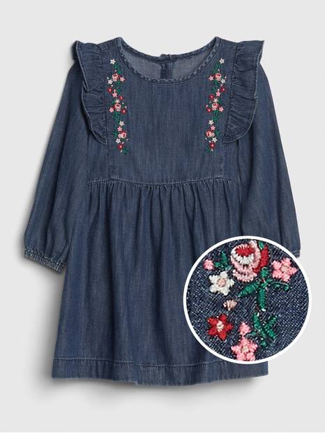 Toddler Embroidered Ruffle Dress