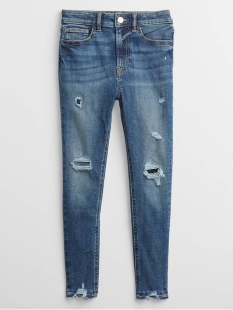 Kids Sky-High Rise Distressed Skinny Legging Jeans with Washwell &#153