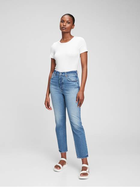 High Rise Cheeky Straight Jeans with Washwell&#153