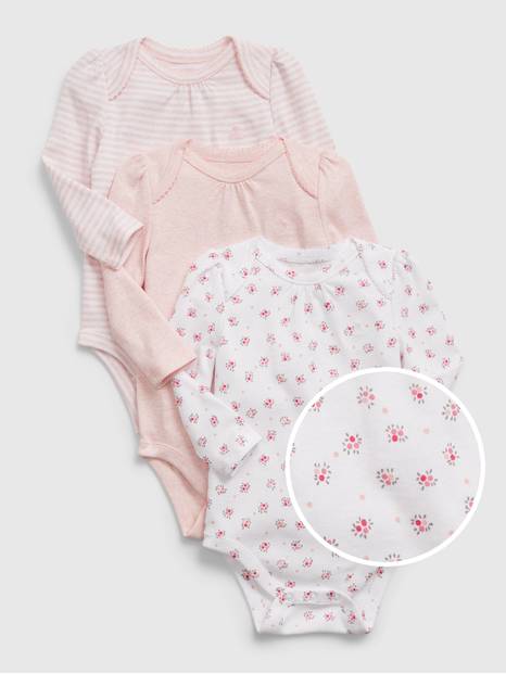 لباس قطعة واحدة فيرست فيفوريت 100‏‏%قطن عضوي للأطفال الرضع (3 قطع)