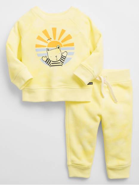 Baby Graphic Crewneck Sweatshirt Outfit Set
