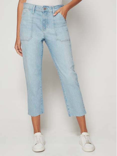 Mid Rise Destructed Universal Slim Boyfriend Jeans with Washwell