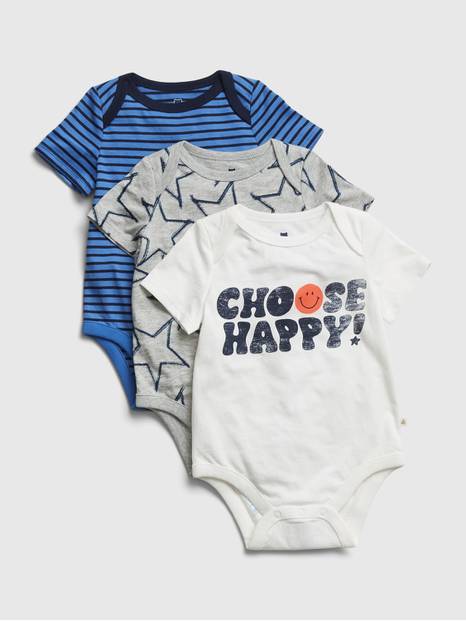 لباس قطعة واحدة ميكس اند ماتش 100‏%‏ قطن عضوي للأطفال الرضع (3 قطع)