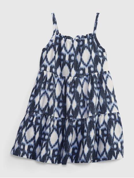 Toddler Linen-Cotton Tiered Dress