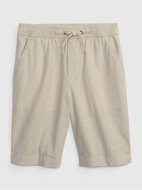 Kids Linen-Cotton Pull-On Shorts with Washwell
