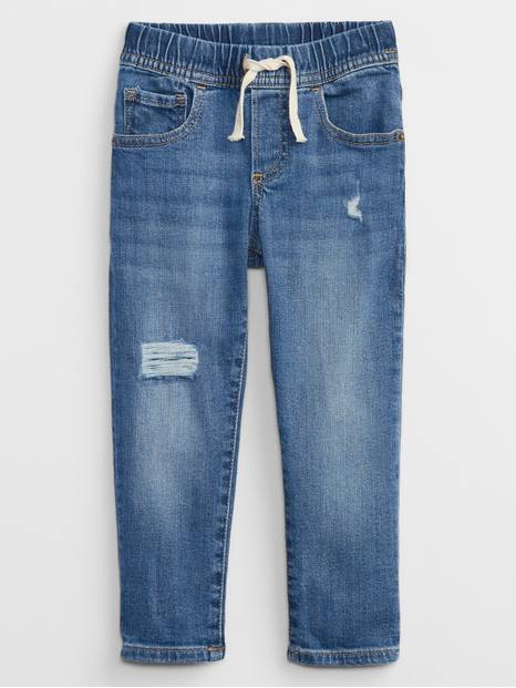 بيبي جاب | بنطال جينز سهل الارتداء بتصميم ممزق وتقنية واش ويل