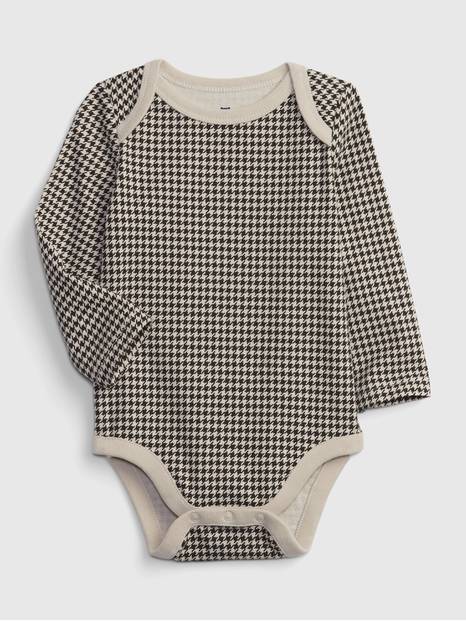 لباس قطعة واحدة 100‏%‏ قطن عضوي بطبعة للأطفال الرضع