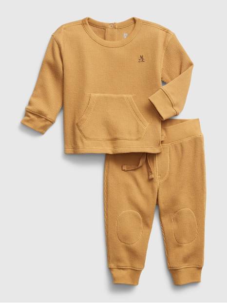 Baby Waffle-Knit Two-Piece Outfit Set