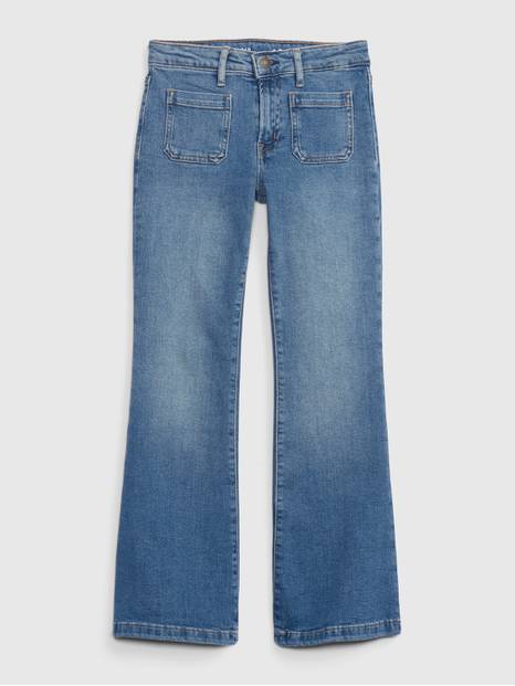 Kids High Rise Flare Jeans with Washwell