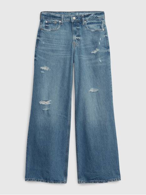 Teen Wide Stride Jeans with Washwell