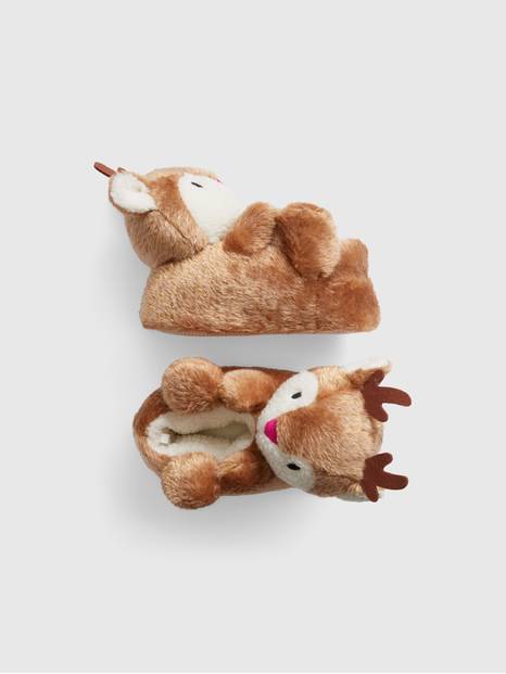 Kids Cozy Reindeer Slippers