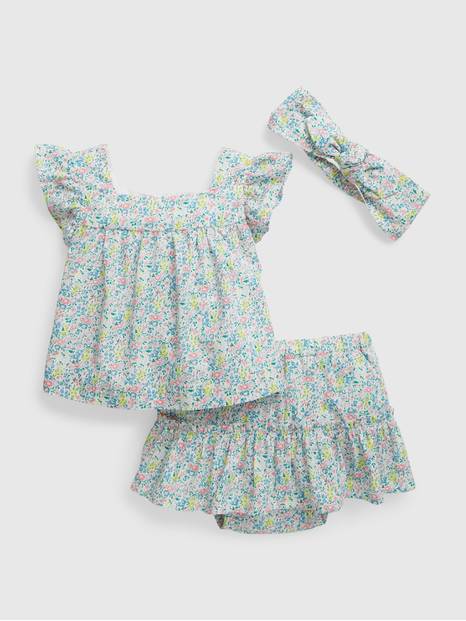 Baby Floral Three-Piece Outfit Set