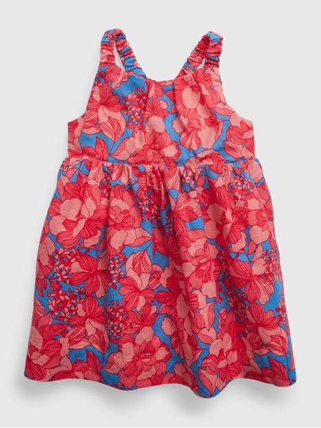 Baby Linen-Cotton Floral Dress