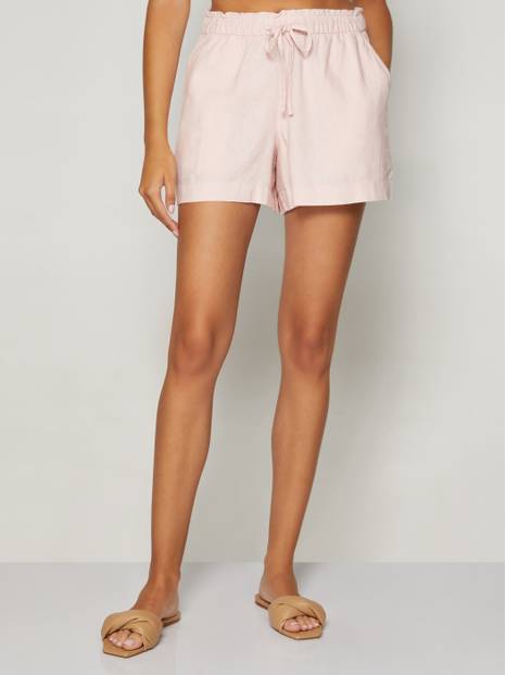 Linen High Rise Pull-On Shorts