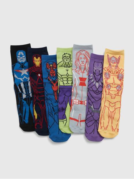 GapKids &#124 Marvel Avengers Crew Socks (7-Pack)