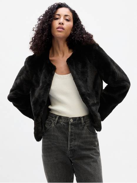 Relaxed Faux-Fur Jacket